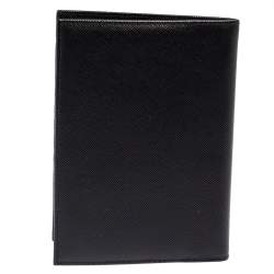 Prada Black Saffiano Lux Leather Passport Holder