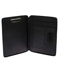 Pre Owned Prada Black Saffiano Leather Document Holder