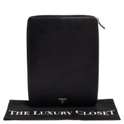 Pre Owned Prada Black Saffiano Leather Document Holder