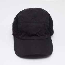 Prada Black Mesh-Panel Nylon Baseball Cap L