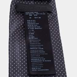 Prada Grey Polka Dot Silk Jacquard Tie