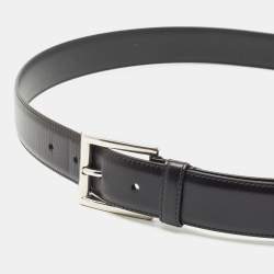 Prada Black Leather Buckle Belt 95CM