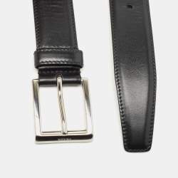 Prada Black Leather Buckle Belt 95CM