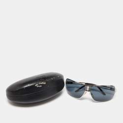 Prada Silver/Black SPR54H Rectangle Sunglasses
