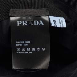 Pre Owned Prada Black Eco-Nylon Bucket Hat L