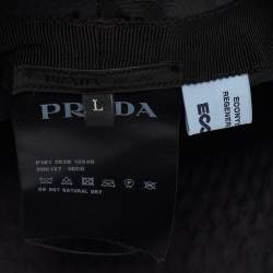 Pre Owned Prada Black Eco-Nylon Bucket Hat L