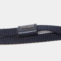 Pre Owned Prada Blue Saffiano Leather Badge Holder