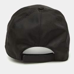 Prada Black Logo Embroidered Polyamide Baseball Cap S