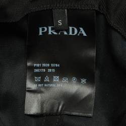 Prada Black Logo Embroidered Polyamide Baseball Cap S