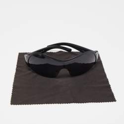 Pre Owned Prada Black SPR60G Shield Sunglasses