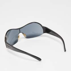 Pre Owned Prada Black SPR60G Shield Sunglasses