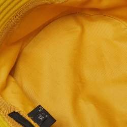 Prada Yellow Nylon Logo Plaque Detail Bucket Hat XL