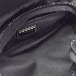 مملوكة مسبقًا Prada Black Saffiano Leather and Nylon Logo Travel Pouch