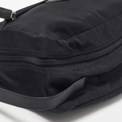 مملوكة مسبقًا Prada Black Saffiano Leather and Nylon Logo Travel Pouch