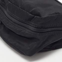 مملوكة مسبقًا Prada Black Saffiano Leather and Nylon Logo Travel Pouch