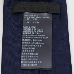 Pre Owned Prada Navy Blue Silk Tie