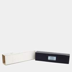 Prada Enamel Triangle Charm Chain Link Silver Bracelet
