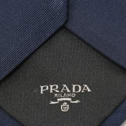 Prada Navy Blue Crepe Tie 
