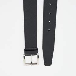 Prada Black Leather Buckle Belt 85CM