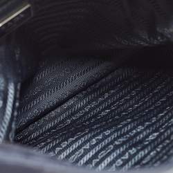 Prada Dark Blue Nylon and Leather Zip Messenger Bag