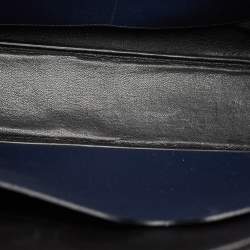 Prada Navy Blue Saffiano Leather Two Way Travel Briefcase