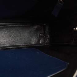 Prada Navy Blue Saffiano Leather Two Way Travel Briefcase