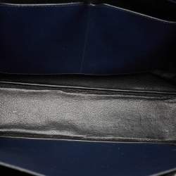 Prada Navy Blue Saffiano Leather Two Way Travel Briefcase