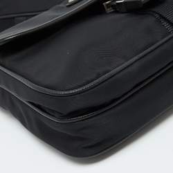Prada Black Re-Nylon and Saffiano Leather Messenger Bag