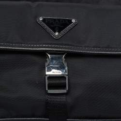 Prada Black Re-Nylon and Saffiano Leather Messenger Bag