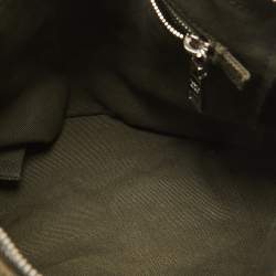 Prada Green Logo Jacquard Canvas Boston Bag