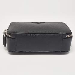 Prada Black Saffiano Leather Brique Crossbody Bag