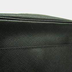 Prada Black Saffiano Leather Small Slit Pocket Messenger Bag