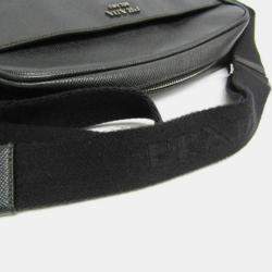 Prada Black Saffiano Leather Small Slit Pocket Messenger Bag