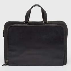 Prada Black Saffiano Leather Briefcase Laptop Bag