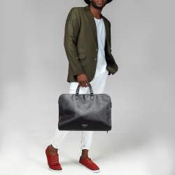 Prada Black Saffiano Leather Briefcase Laptop Bag