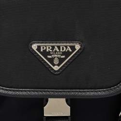 Prada Black Re-Nylon and Saffiano Leather Shoulder Bag