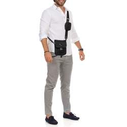 Prada Black Re-Nylon and Saffiano Leather Shoulder Bag