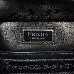 Prada Black Saffiano Leather Triangle Logo Brique Shoulder bag