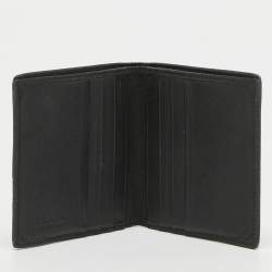 Prada Black/Green Leather and Croc Logo Bifold Wallet