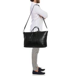 Prada Black Leather Weekender Bag