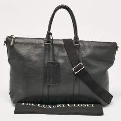 Prada Black Leather Weekender Bag