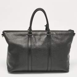 Prada Black Leather Weekender Bag