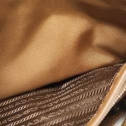 Prada Olive Green Leather and Nylon Flap Messenger Bag