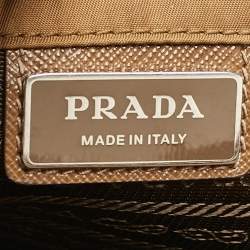 Prada Olive Green Leather and Nylon Flap Messenger Bag