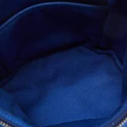 Prada Blue Canvas Triangle Logo Crossbody Bag
