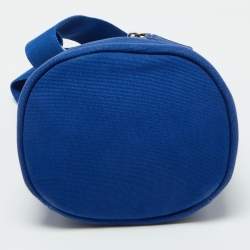 Prada Blue Canvas Triangle Logo Crossbody Bag