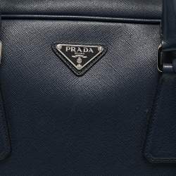 Prada Navy Blue Saffiano Leather Briefcase