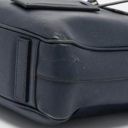 Prada Navy Blue Saffiano Leather Briefcase