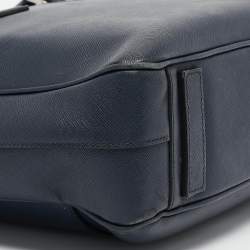 Prada Navy Blue Saffiano Leather Briefcase
