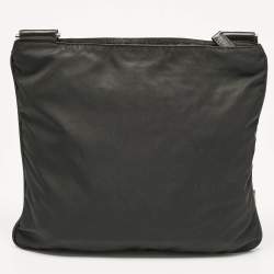 Prada Black Nylon Flat Messenger Bag